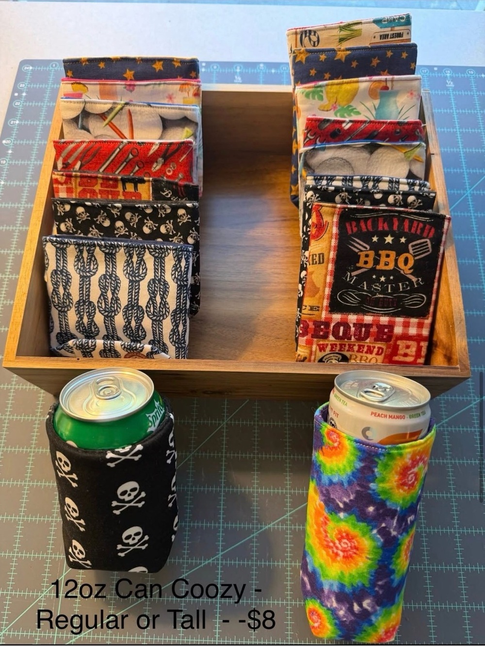 Hand Crafted Patterned Can Coozy Sleeves - Multicolor,